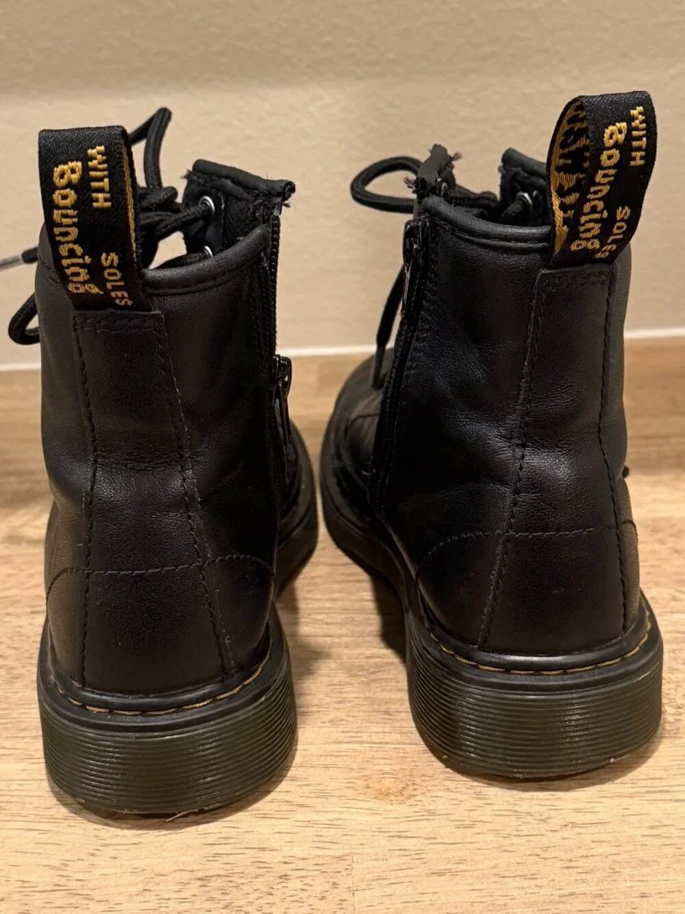 Dr. Martens Kids 1460 Softy T Black Leather Boots - Size 1 Little Kid